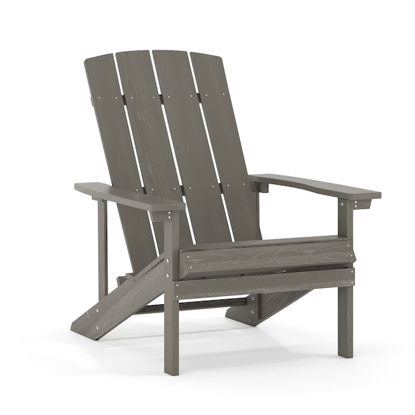 Flash Furniture Charlestown Adirondack Chair, Grey Wood, Gray Seat, Wood Back, 29.5 W 35 H JJ-C14501-LTG-GG - main